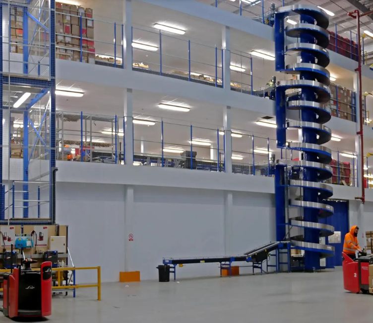 Unique ‘stacked’ Spiral Conveyor System for Major Fashion E-commerce Retailer’s Distribution Centre