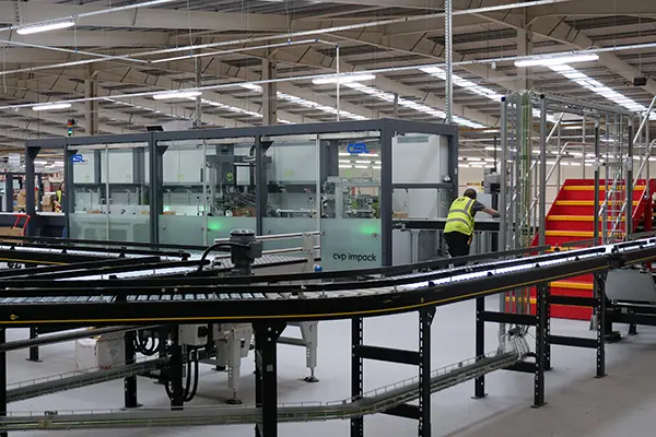 Packaging machine in distribution centre