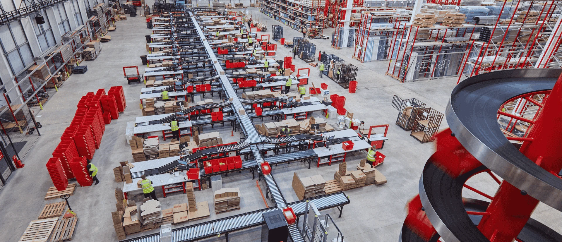 Warehouse with red spiral