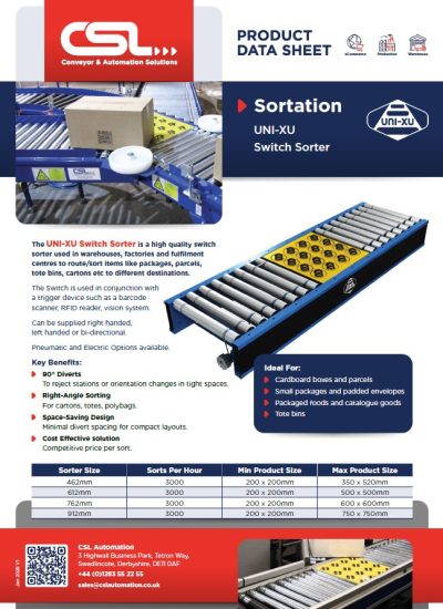 Switch Sorter - Datasheet Snip